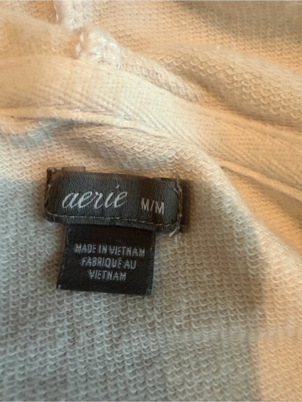 aerie White Half-Zip Hoodie Sweatshirt 100% cotton - Picture 5 of 8